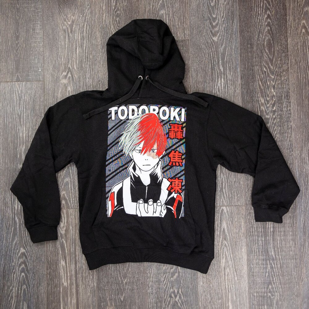 My Hero Academia Todoroki Black Hoodie Small